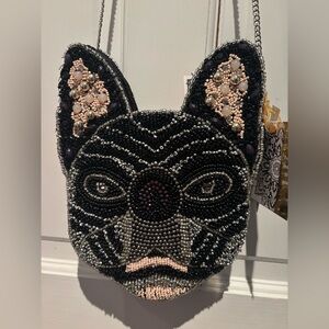 From India to you French bulldog dog bead bag NWT